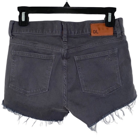DL1961 Mid Rise Super Soft Dark Grey Jean Shorts - Picture 11 of 13